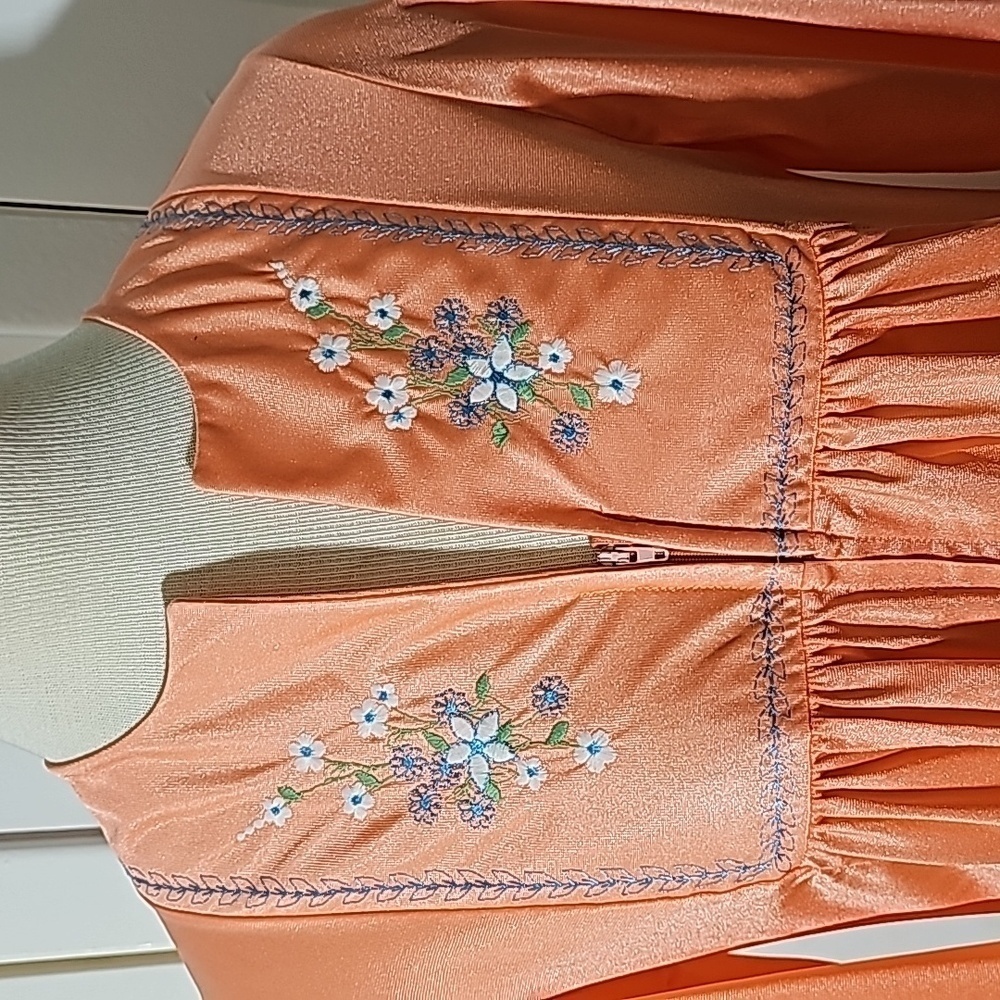 SEARS vintage The Robester maxi day dress patio robe. Peach size medium.